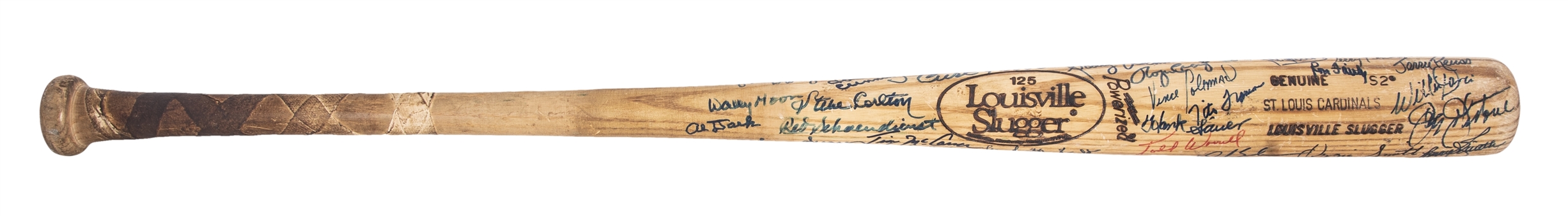 St. Louis Cardinals Game Used & Multi-Signed Louisville Slugger S2 Model Bat Signed by 40+ Including Gibson, Smith & Carlton (Beckett PreCert)